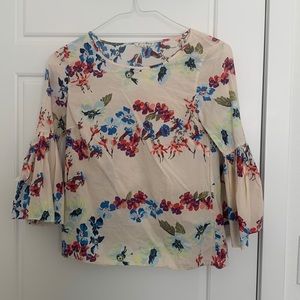 Jane and Delancey Floral Bell Sleeve Blouse